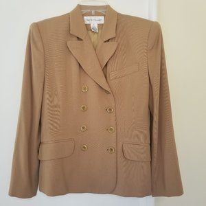 Rena Rowan  Single Breasted Tan Wool Blazer Jacket (size 4)